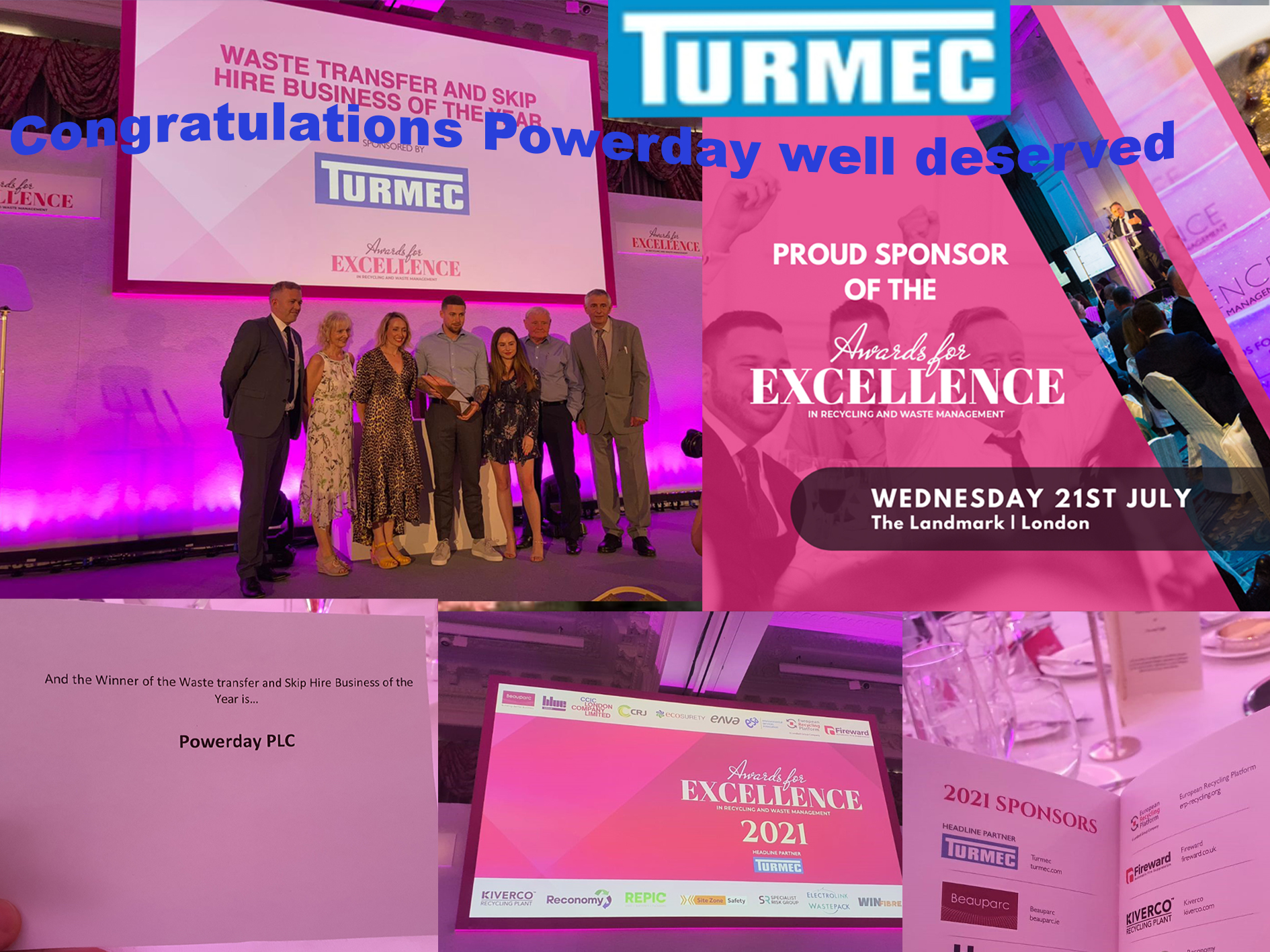 Turmec proud to be headline Partner at let's recycle awards of excellence 2021